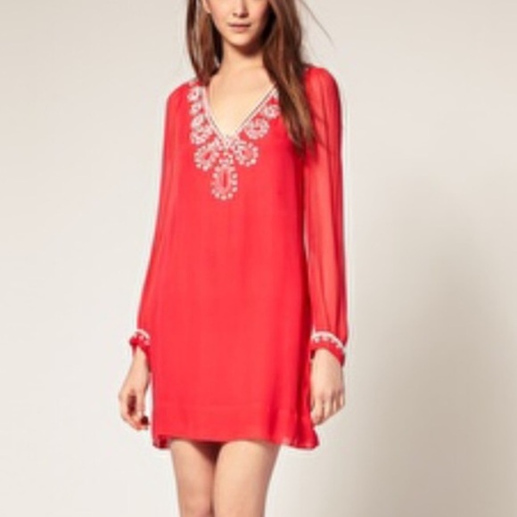 FCUK French Connection Bex Beaded Dress silk size 2 - Picture 1 of 10